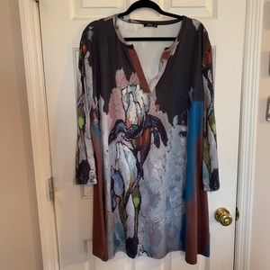 Plus size Iris tunic, 4X, multicolored